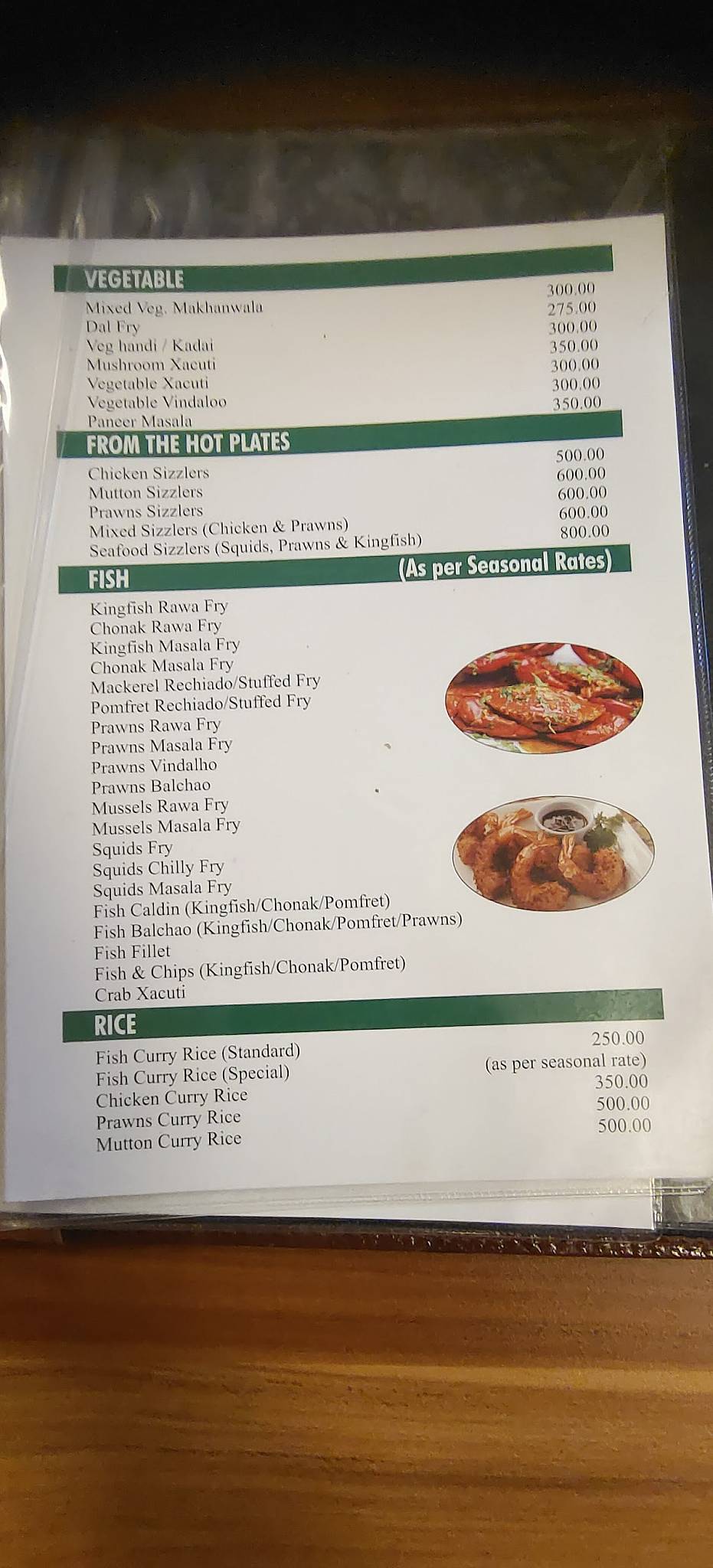 Godinho Bar and Restaurant menu