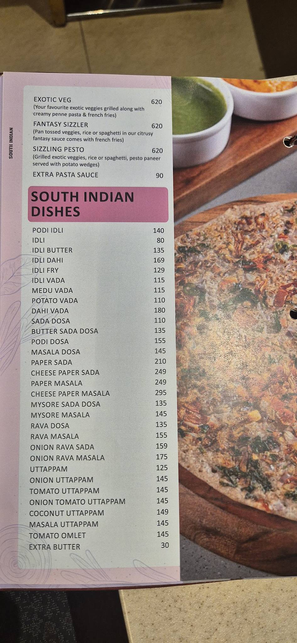 Greens Veg Restaurant menu