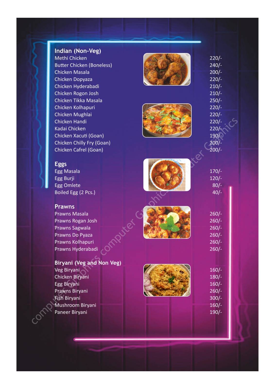 Hotel Mahalaxmi menu