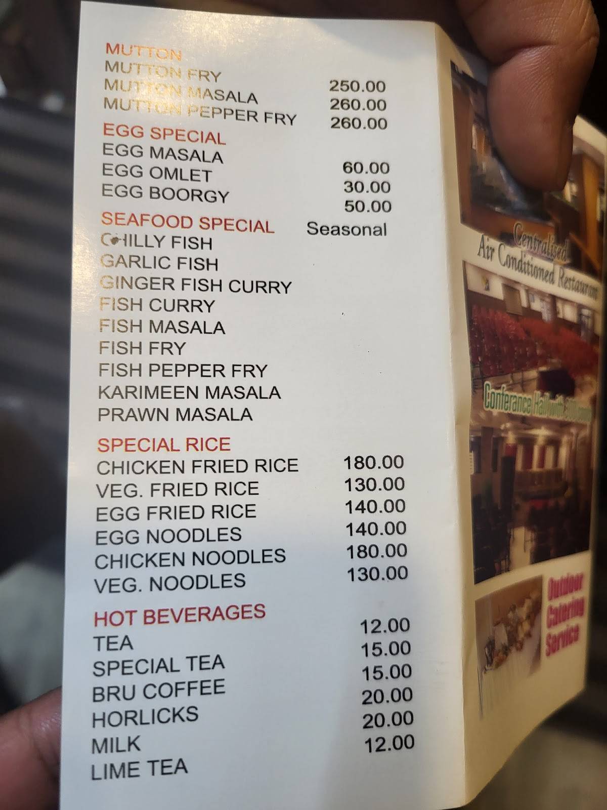 Hotel Topform Payyanur menu
