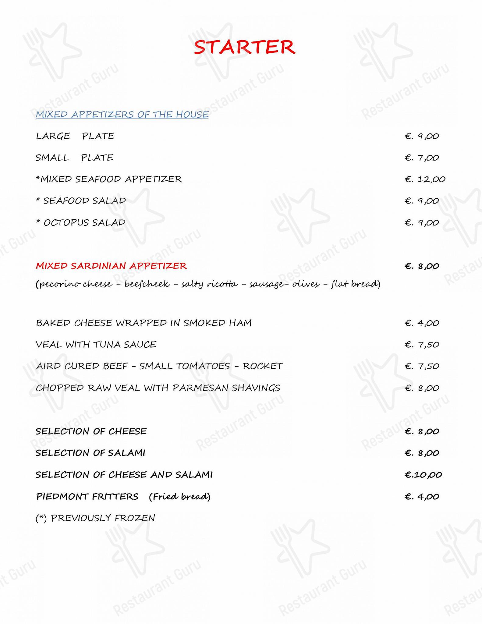 Menu di I Due Regni di Siccardi Wilma