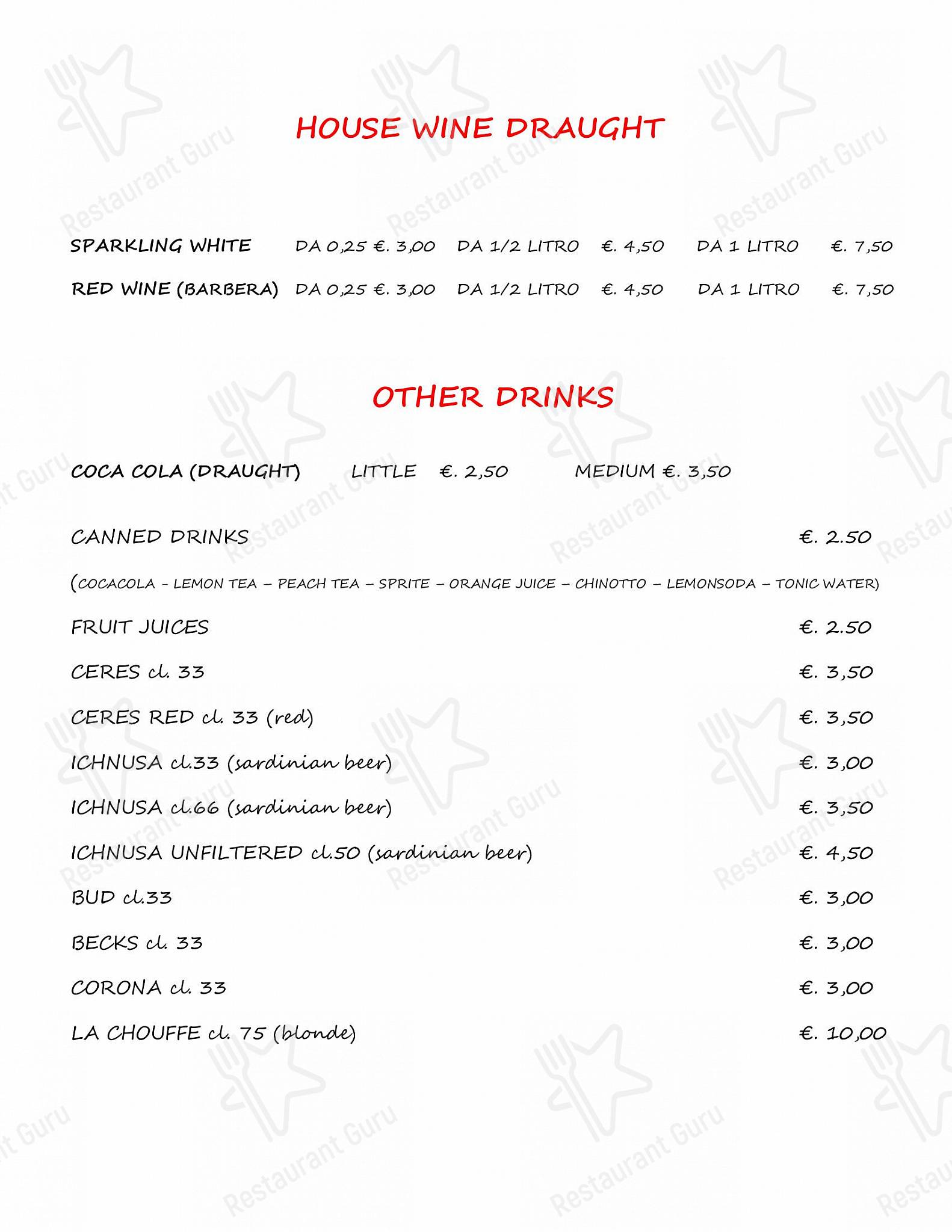Menu di I Due Regni di Siccardi Wilma - pasti e bevande