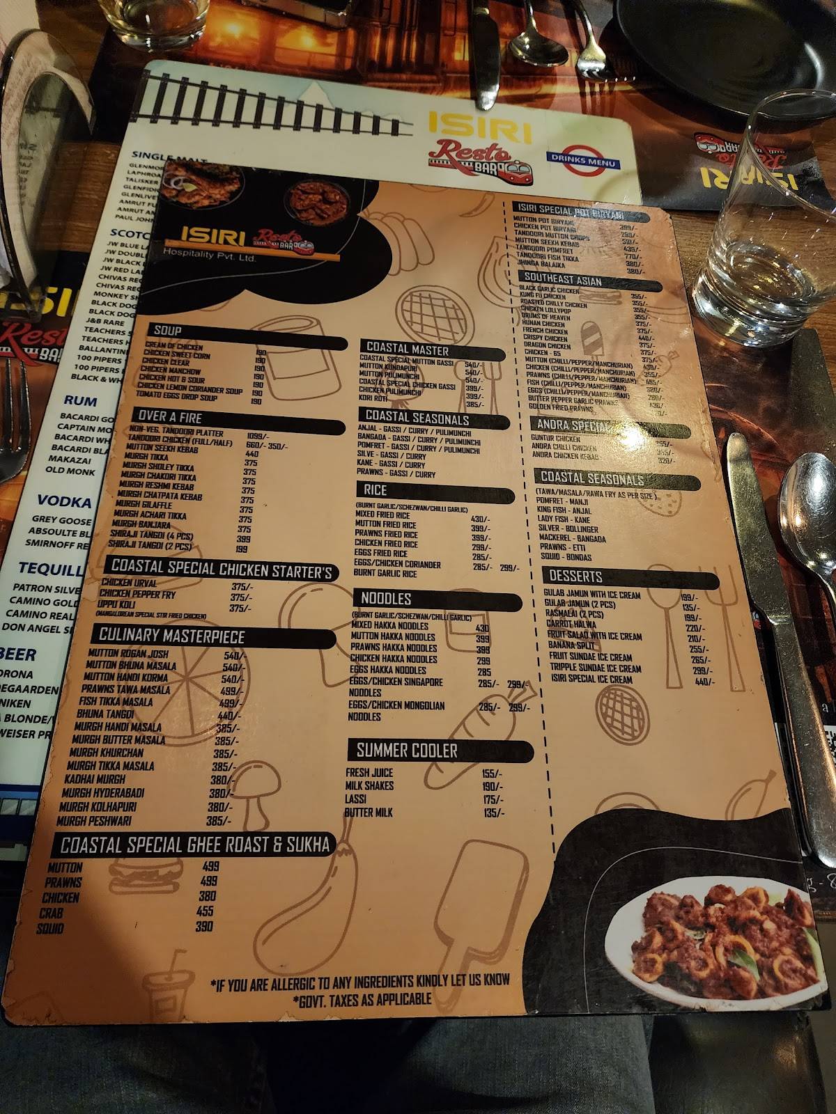 ISIRI Resto Bar - Theme Restaurant menu