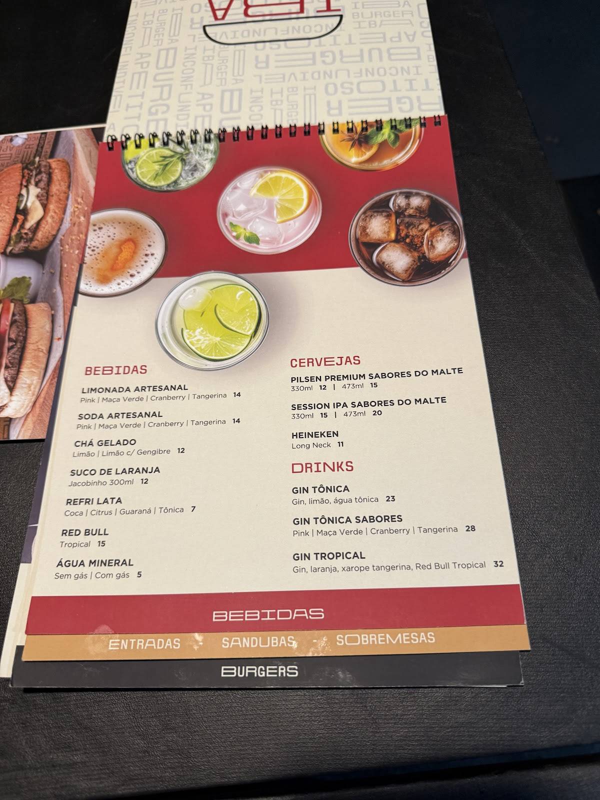 Iba Burger - Hamburgueria Artesanal em Maringá cardápio