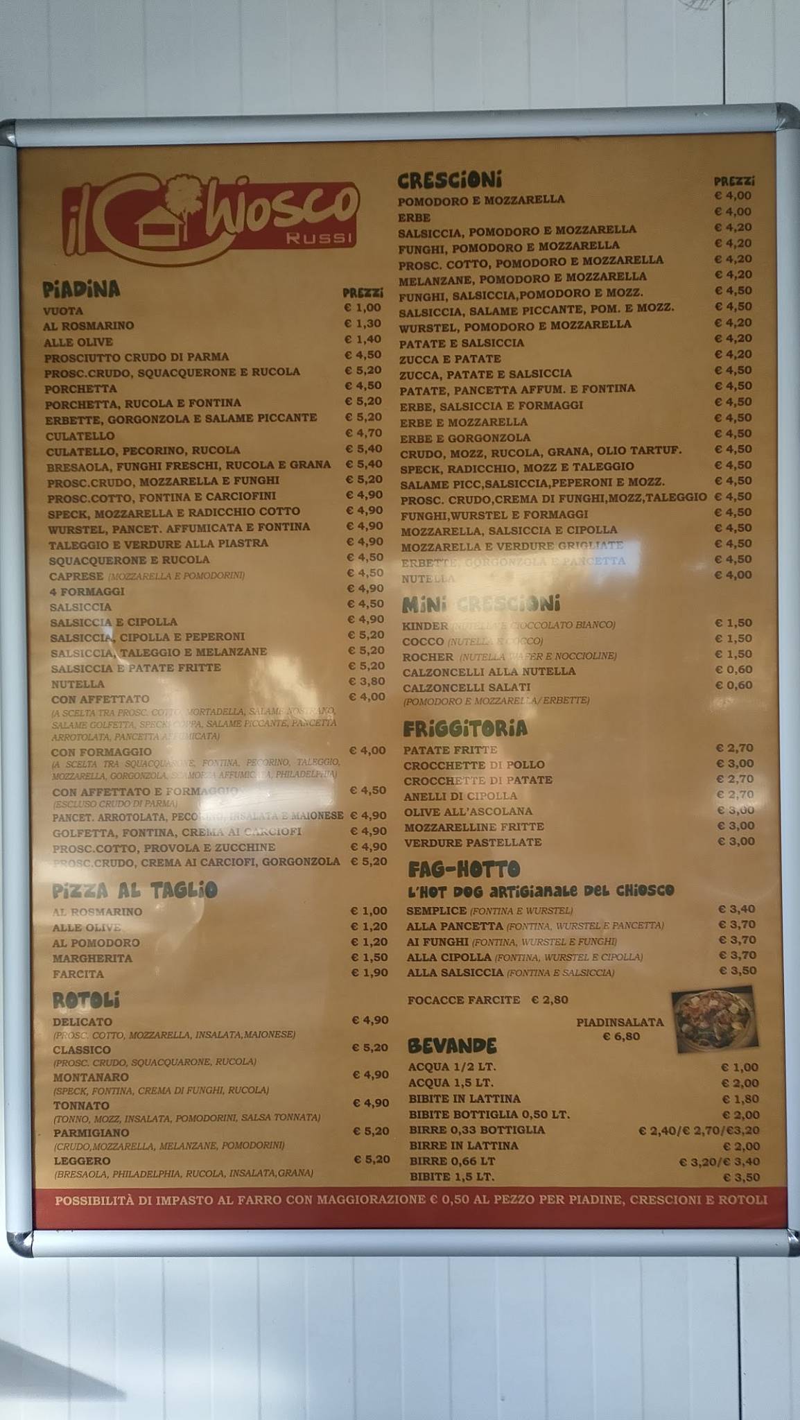 Menu di Il Chiosco 