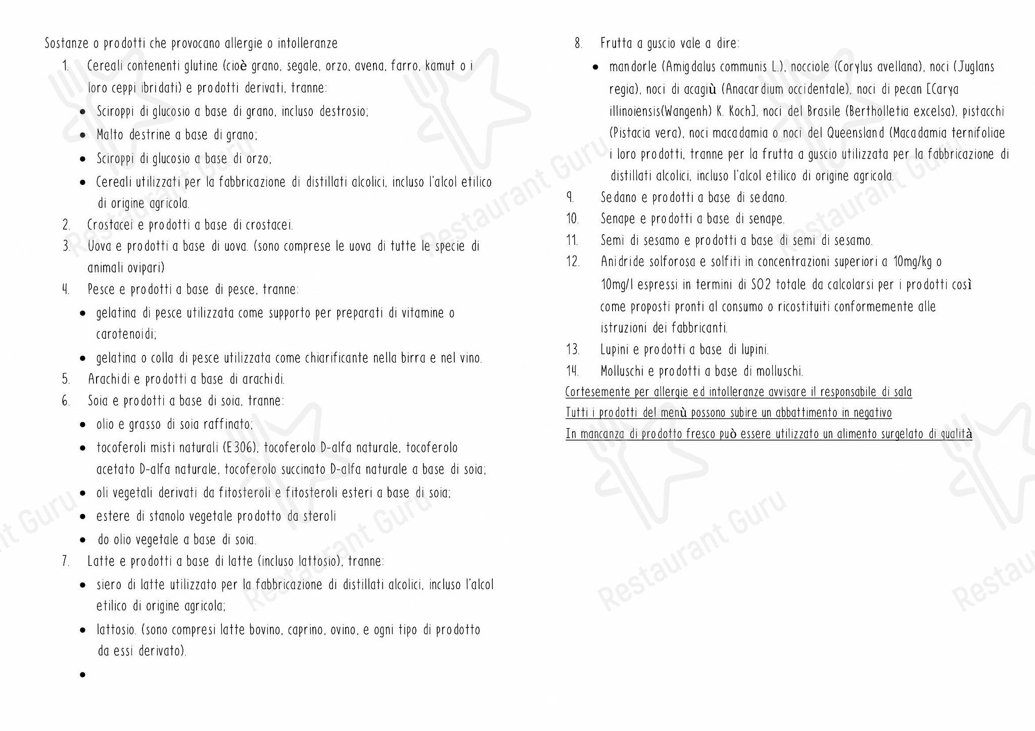 Menu di Integraldo - Vegan Menu