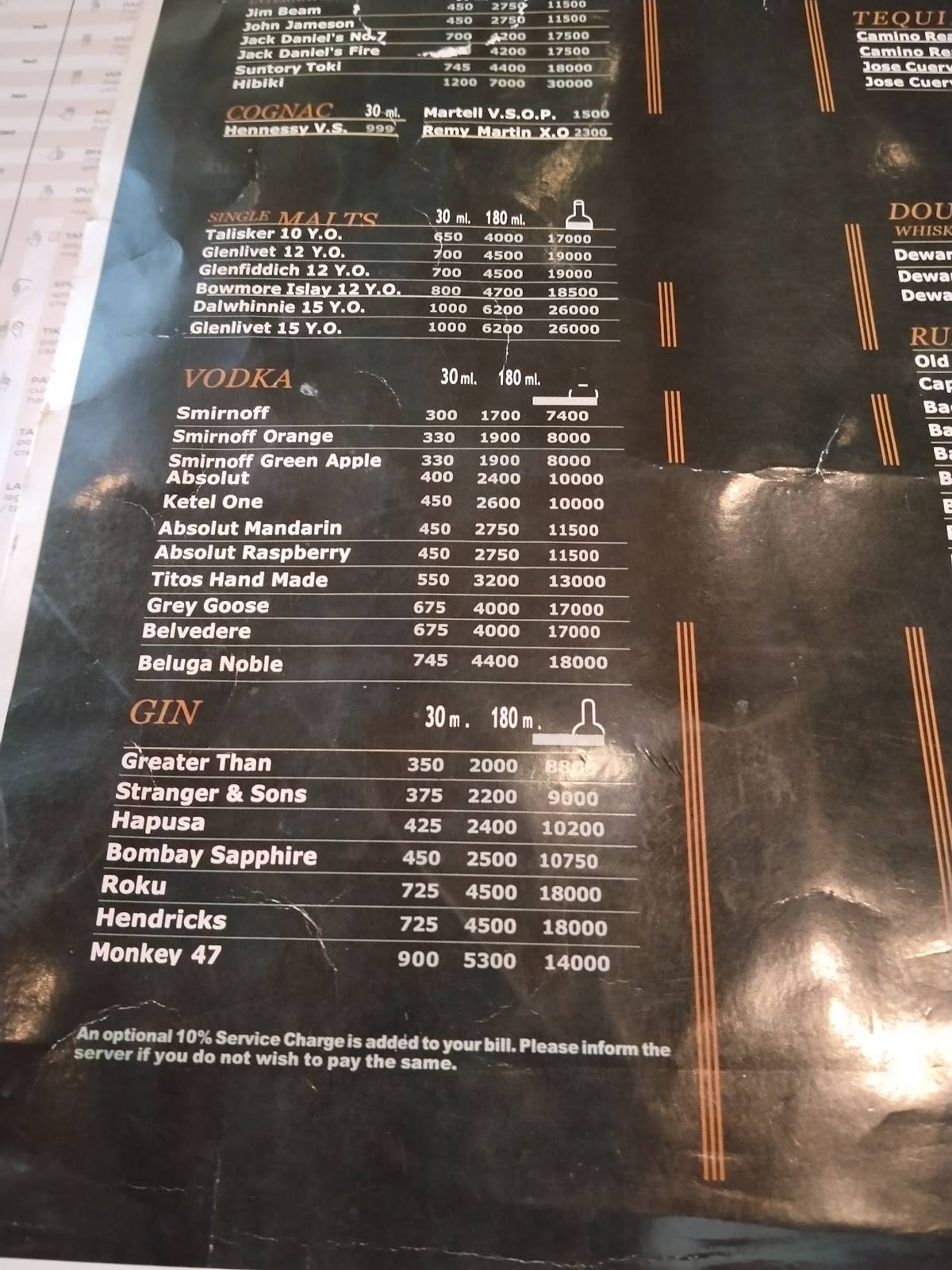 Ishaara - Phoenix Marketcity menu