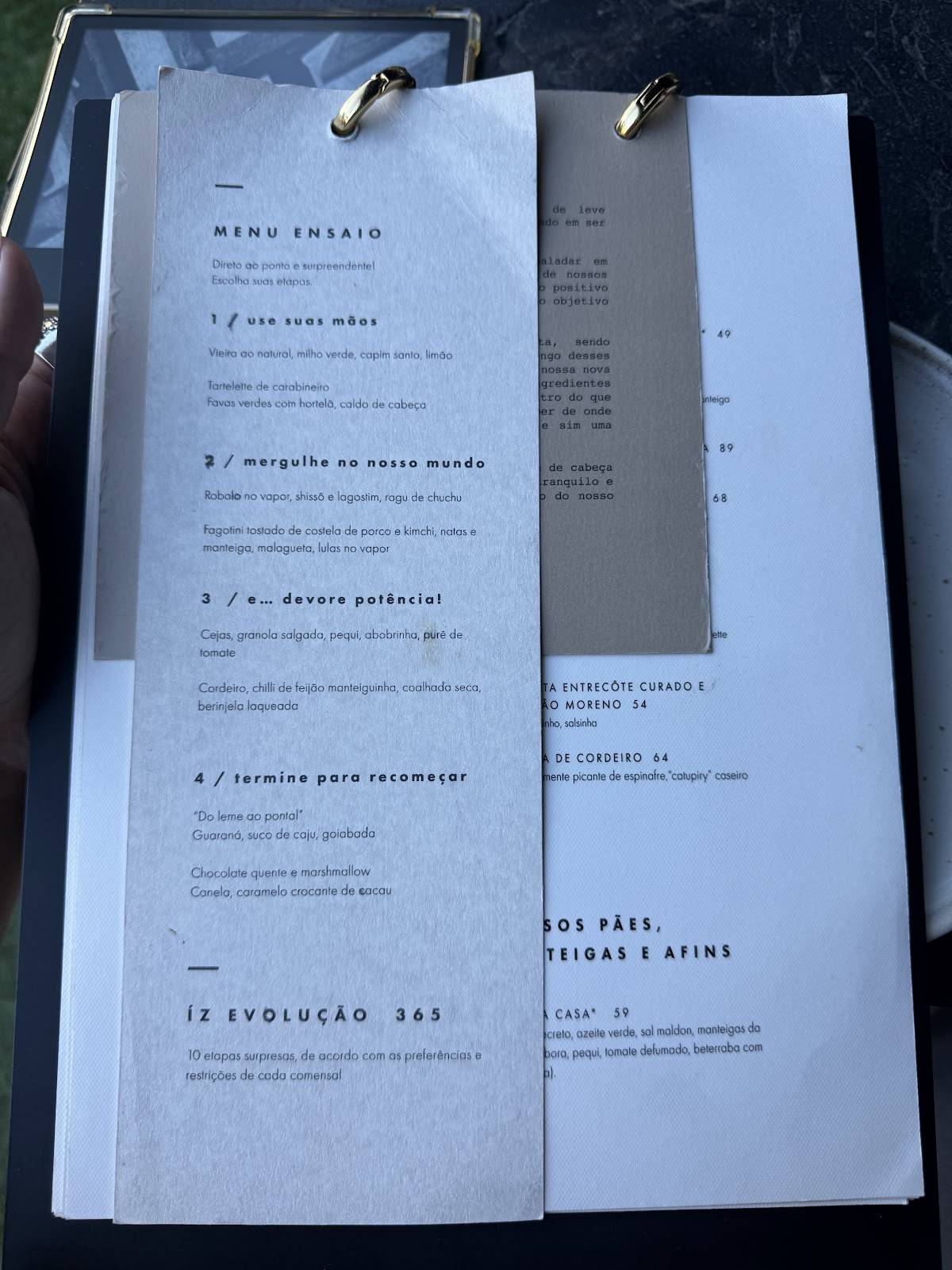 Íz Restaurante cardápio