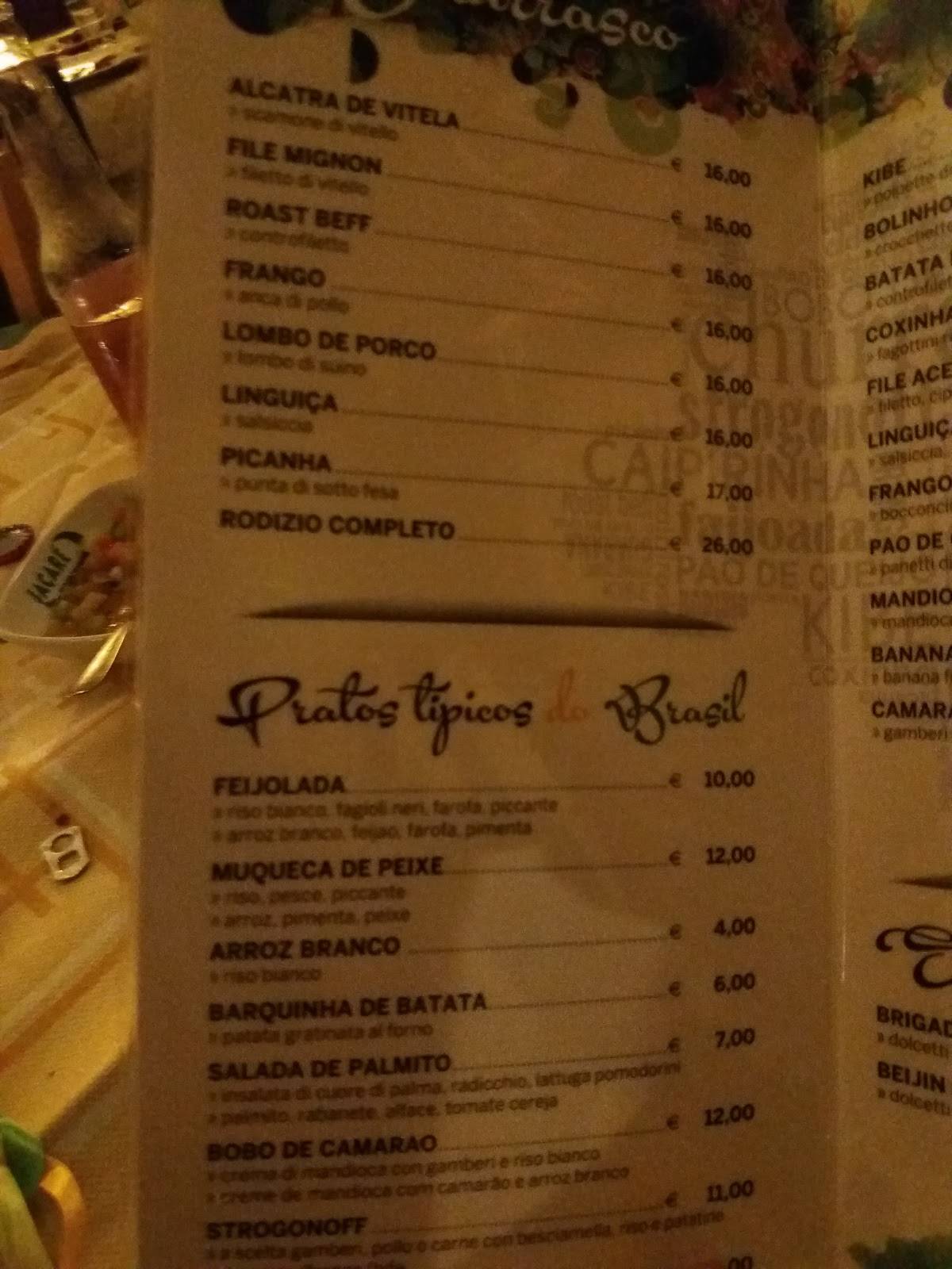Menu di Jacaré 