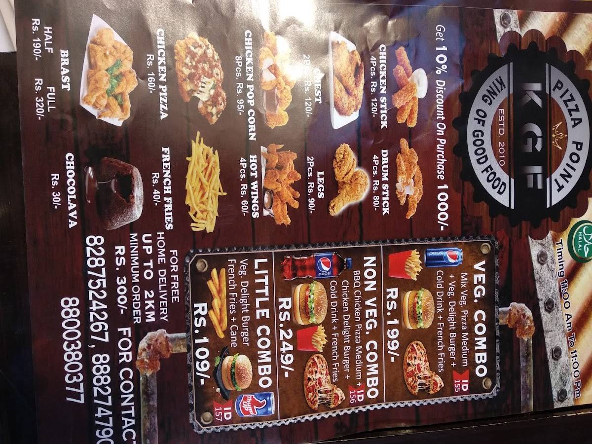 KGF Fast Food Chain menu