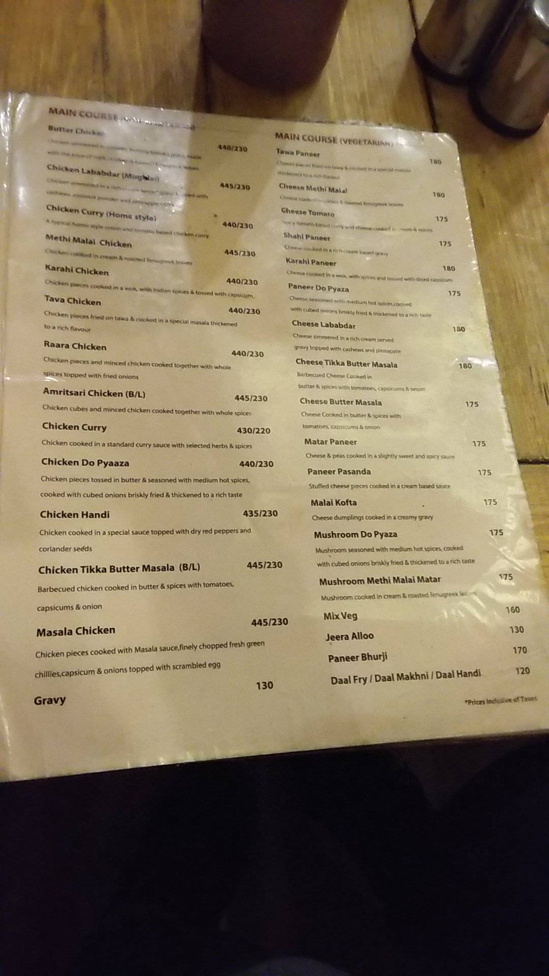 Kababchi menu