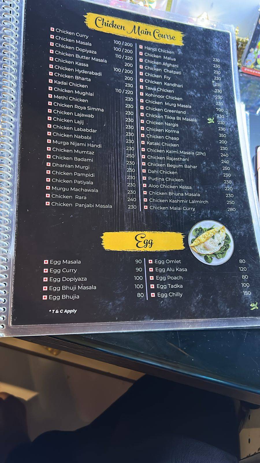 Kalyani Restaurant menu