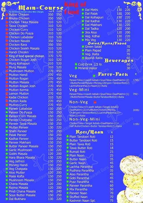 King Chilli Kitchen menu