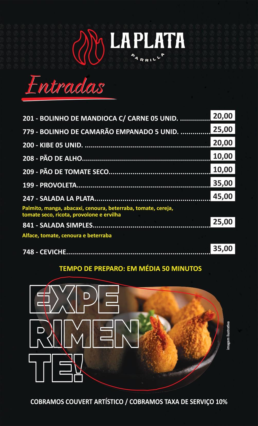 LA PLATA PARRILLA cardápio