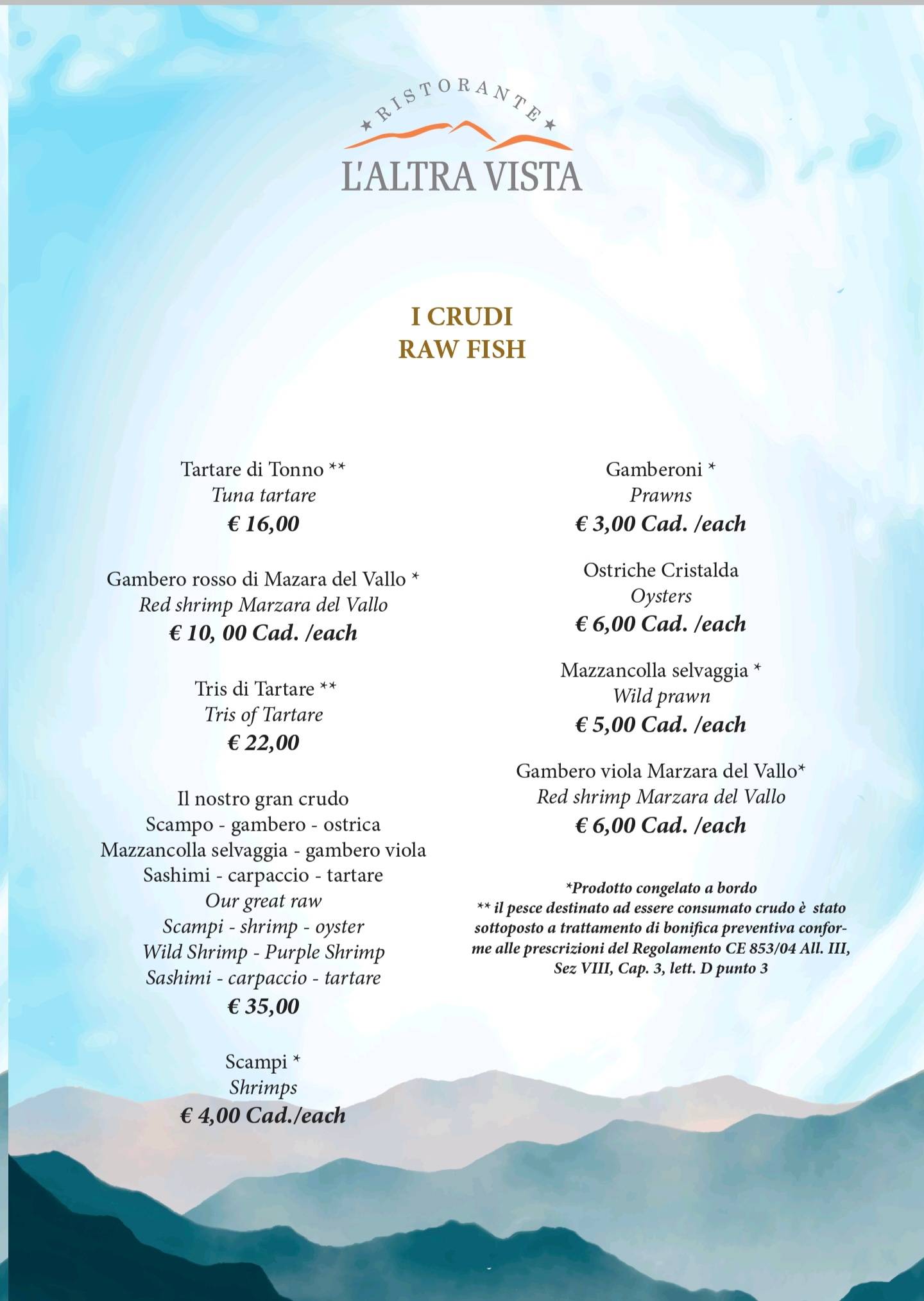 Menu di L'Altravista 