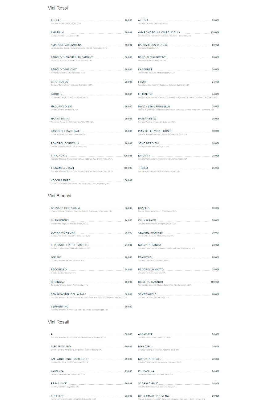 Menu di La Malteria Botanica 