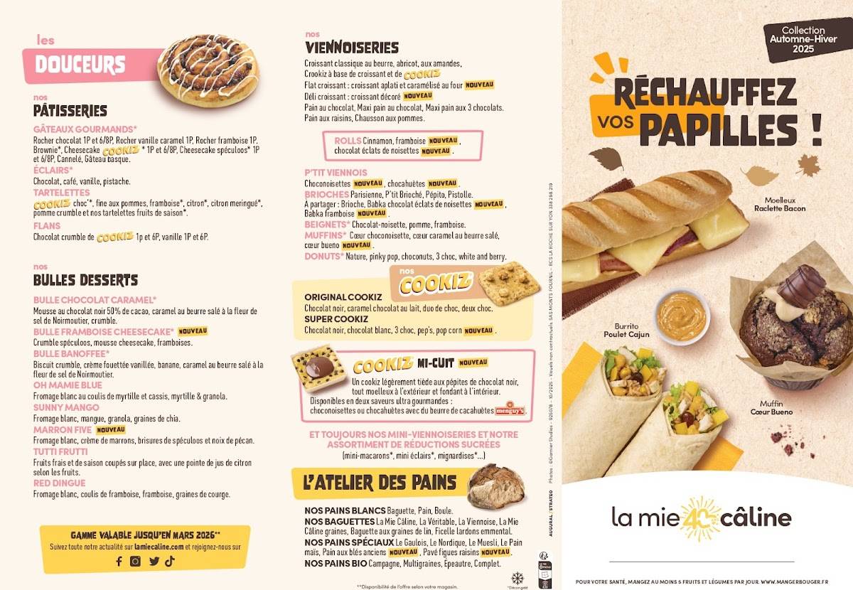 Menu de La Mie Câline