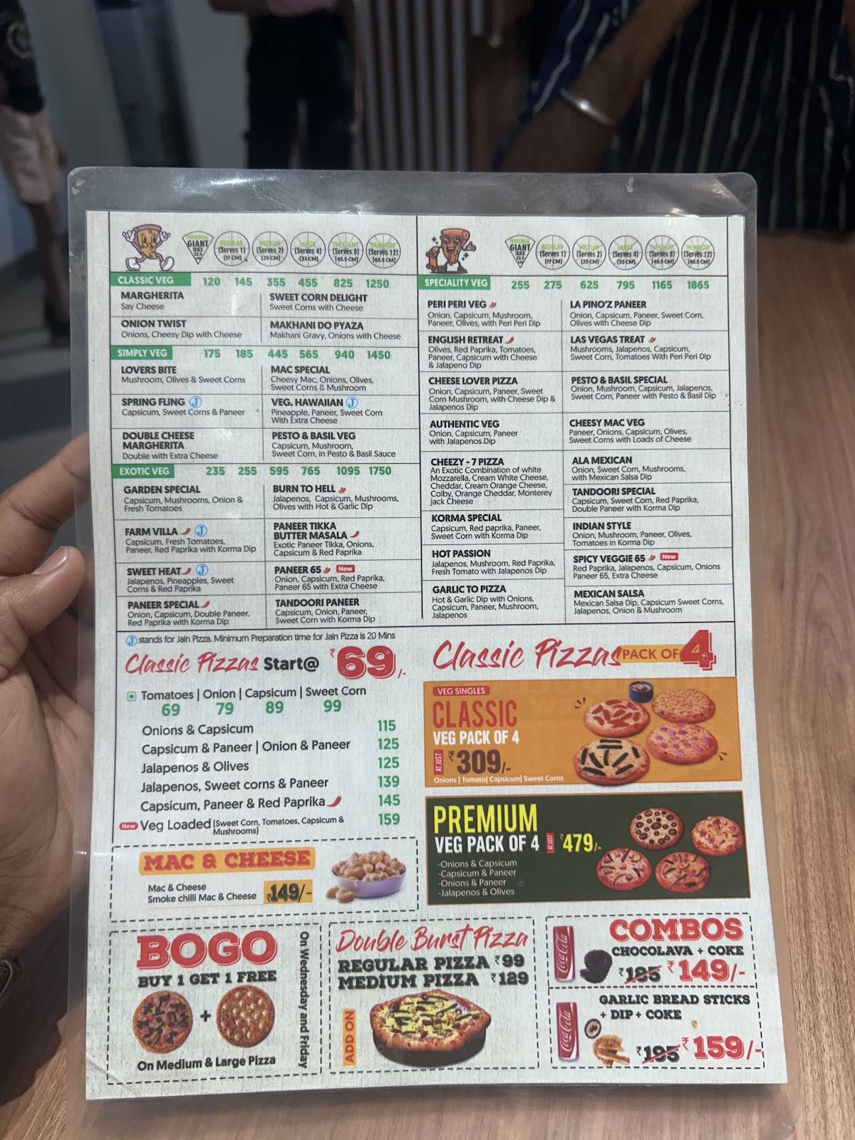 La Pinoz Pizza menu