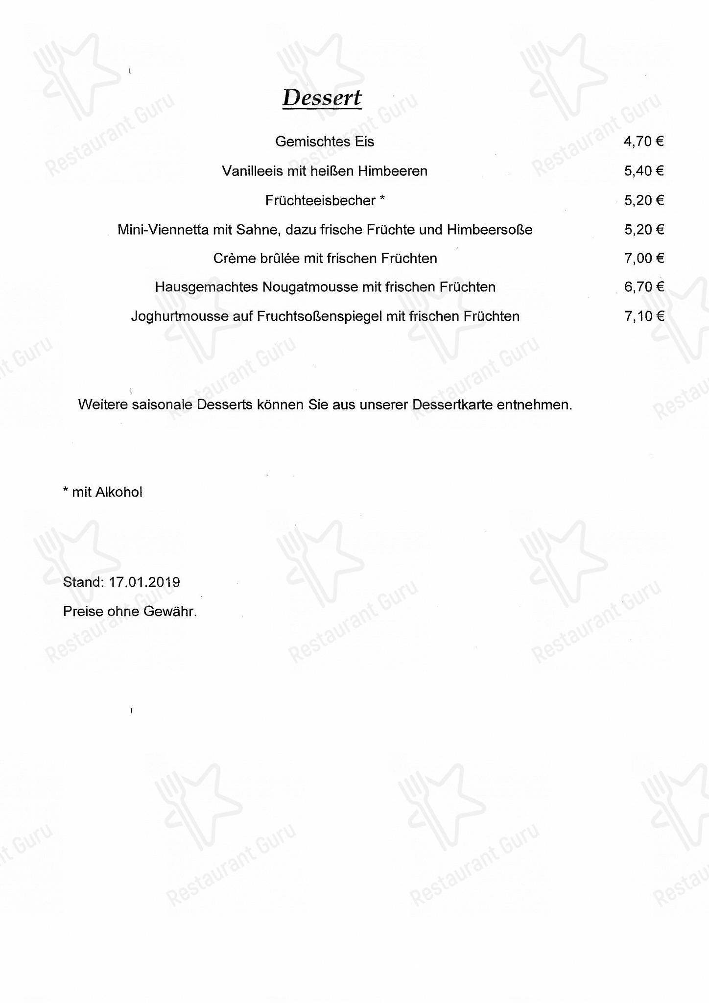 Speisekarte von Landgasthof zur Linde restaurant, Bad Schussenried