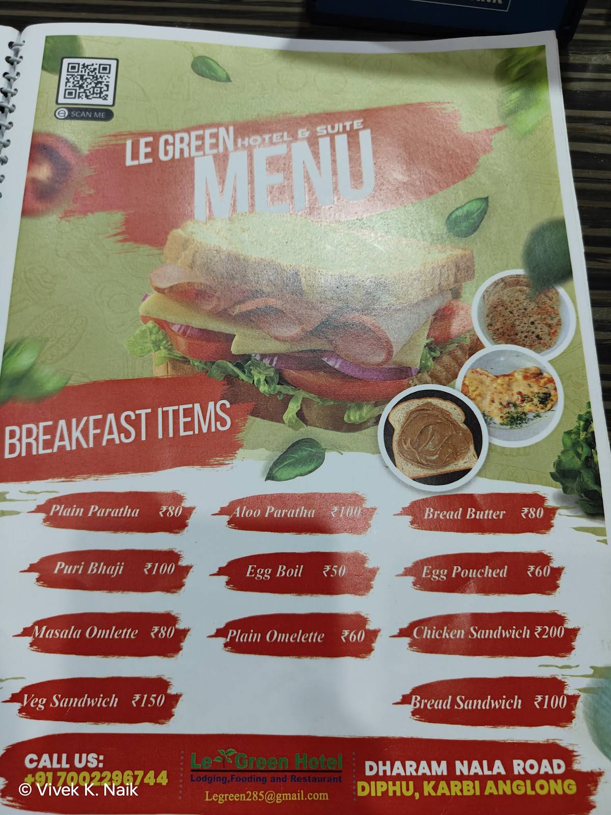 Le' Green menu