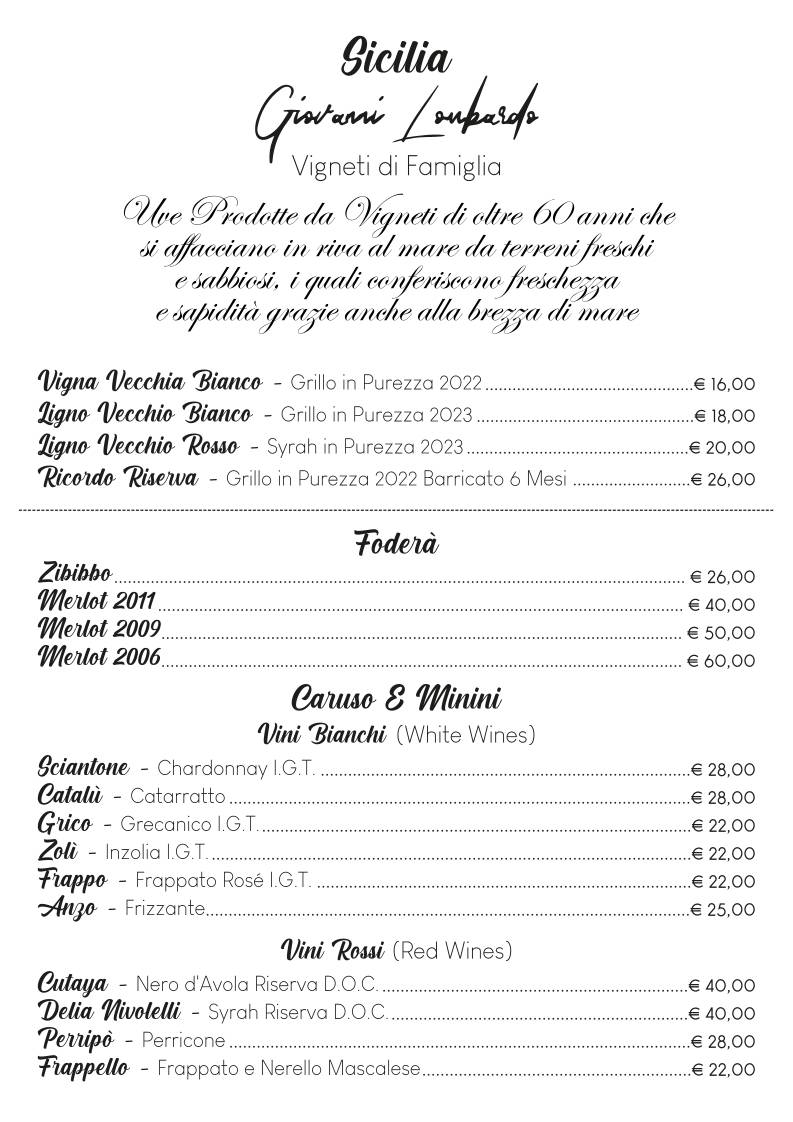 Menu di Le Isole Ristorante 
