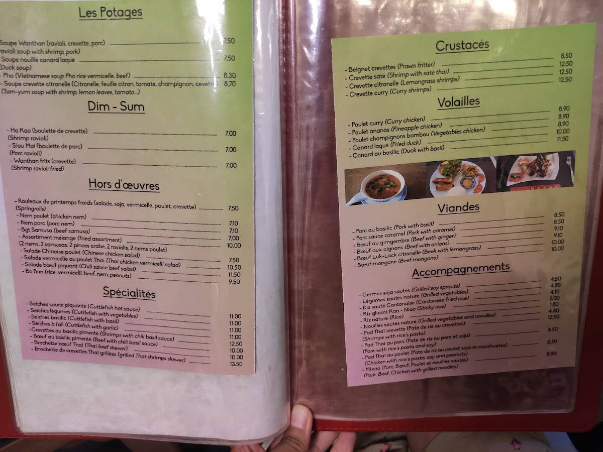 Menu de Le Lotus