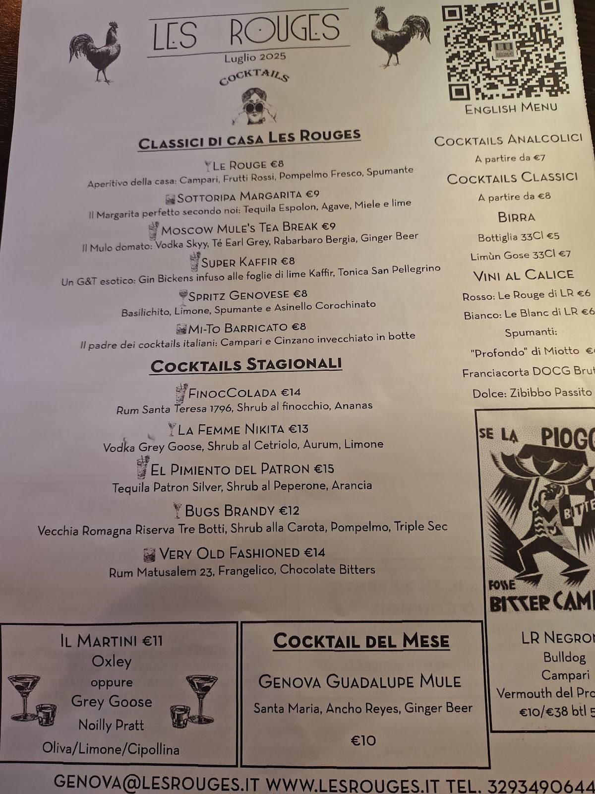 Menu di Les Rouges Cucina & Cocktails 