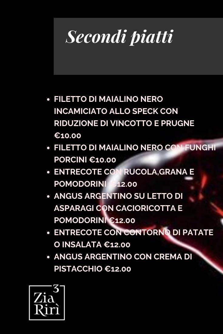 Menu di La Locanda Zia Rirì 