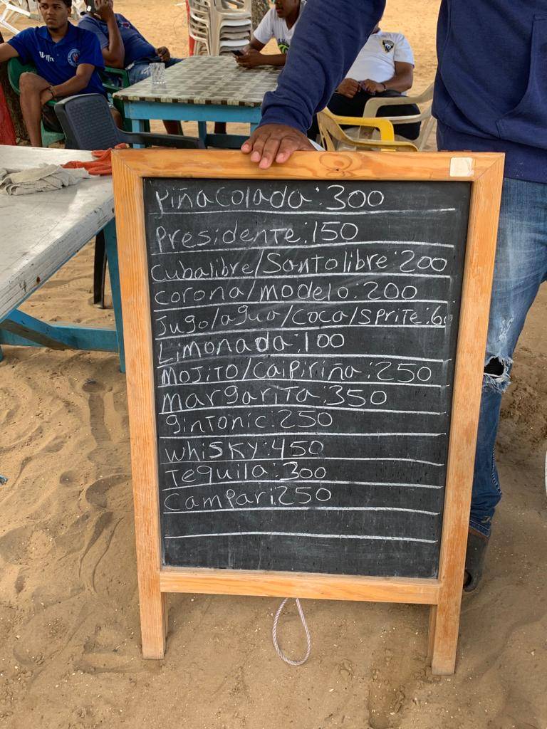 Menu at Restaurant Luis in Coson, Las Terrenas