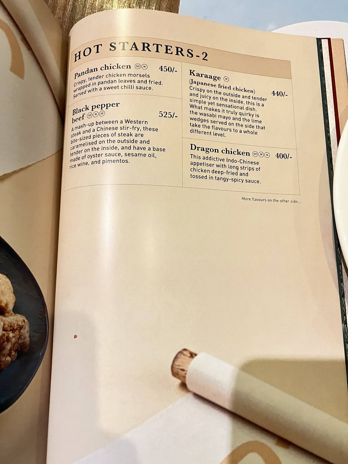 M Grill - Paragon Group menu