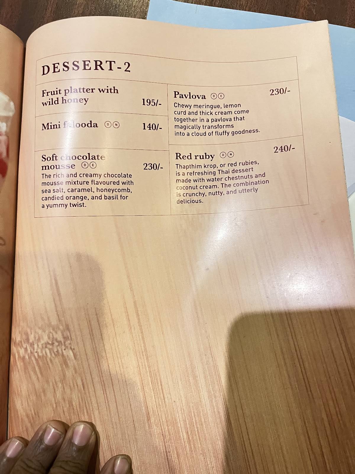 M Grill - Paragon Group menu