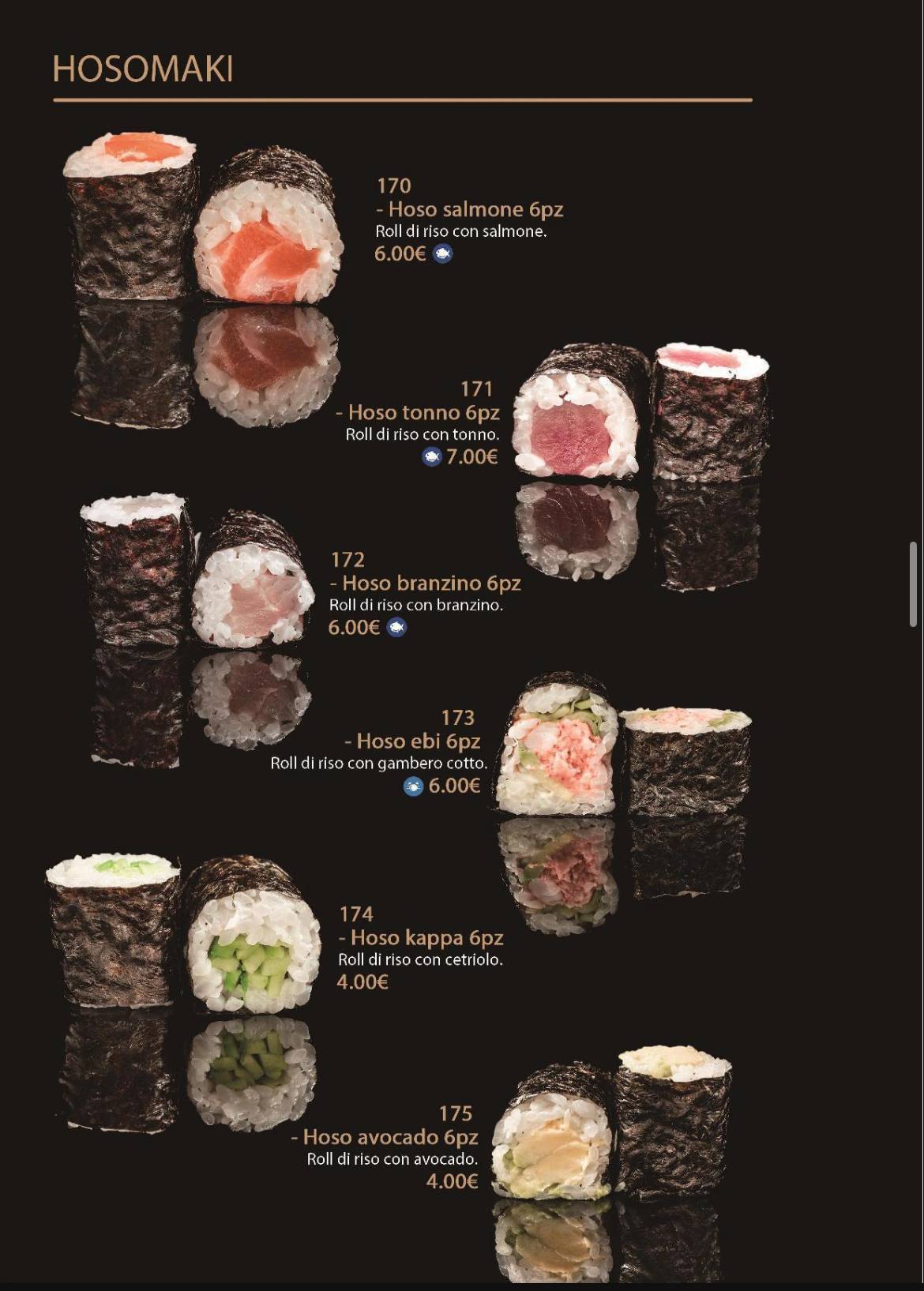 Menu di MITO SUSHI RESTAURANT 
