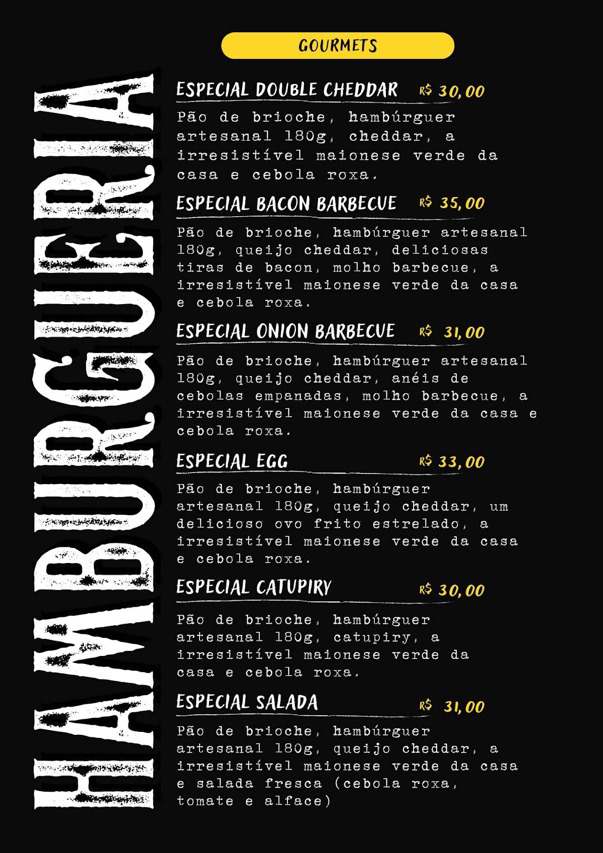 Made in Chapa cardápio