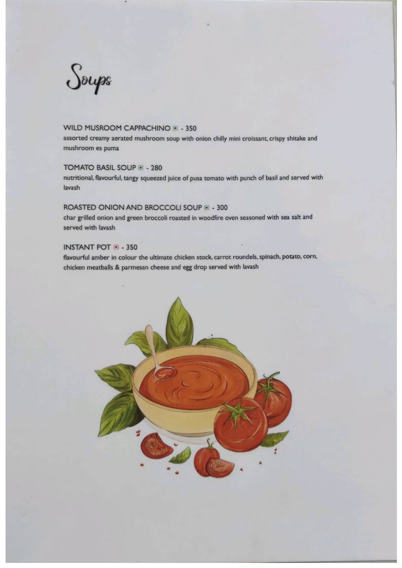 Mambo’s Bistro menu