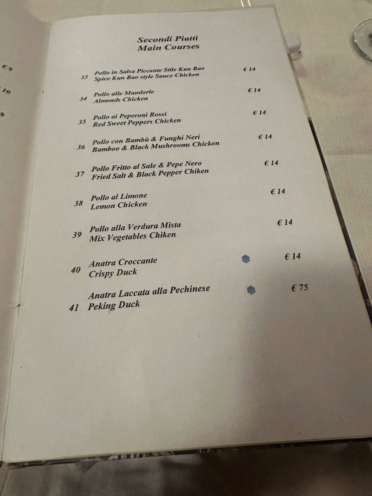 Menu di Mandarin Chow 