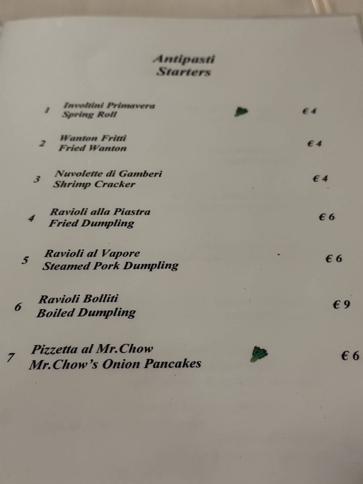 Menu di Mandarin Chow 
