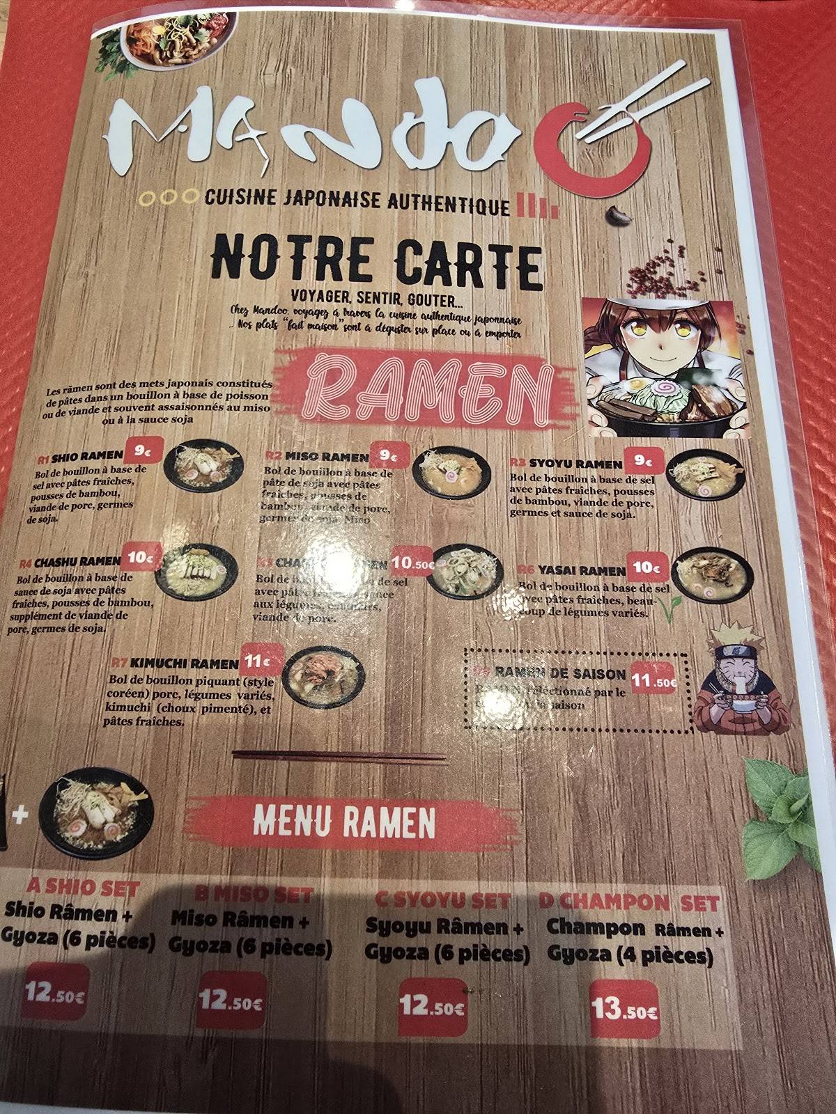 Menu de Mandoo