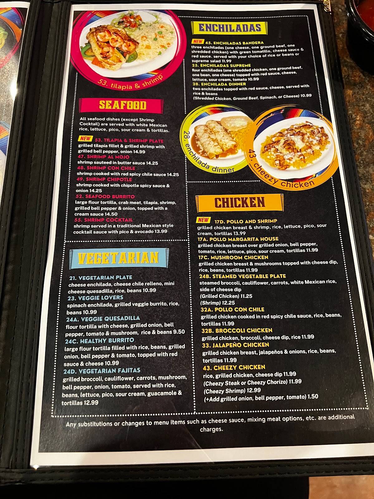 Menu at Margarita House Mt. Juliet restaurant, Mount Juliet