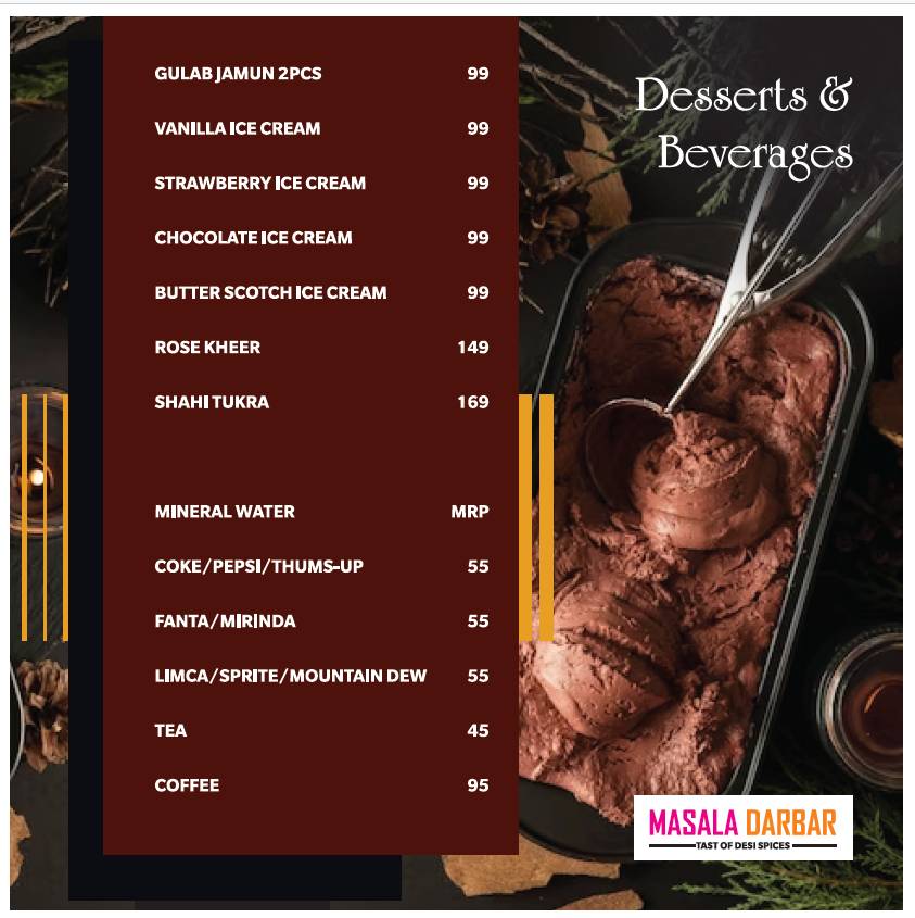 Masala Darbar menu