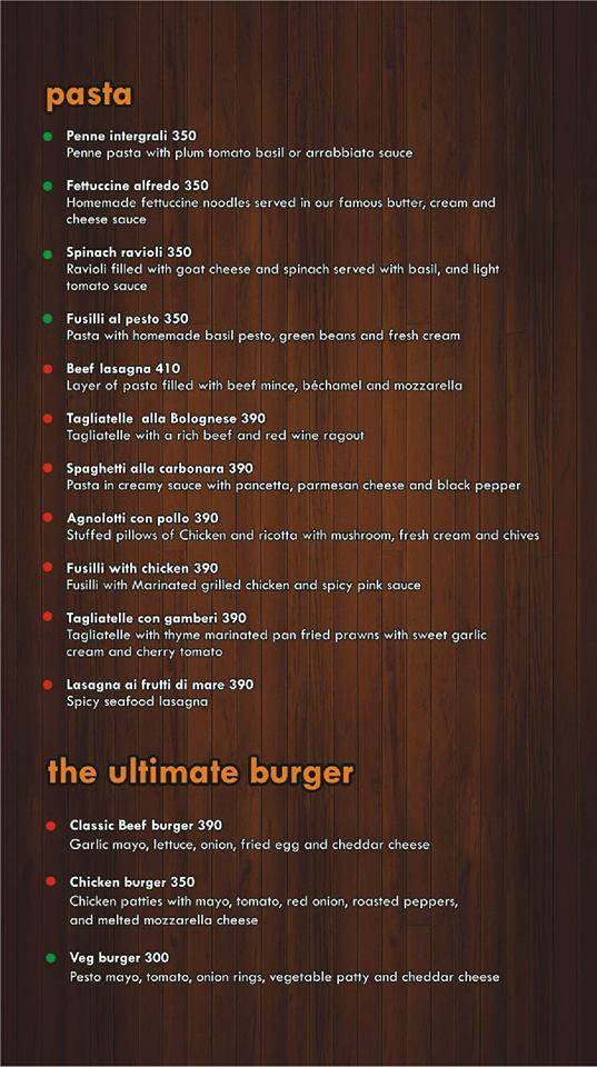 Mascarpone Cafe menu