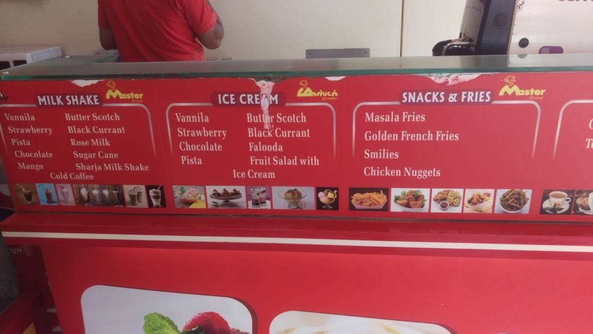 Master Bakery menu