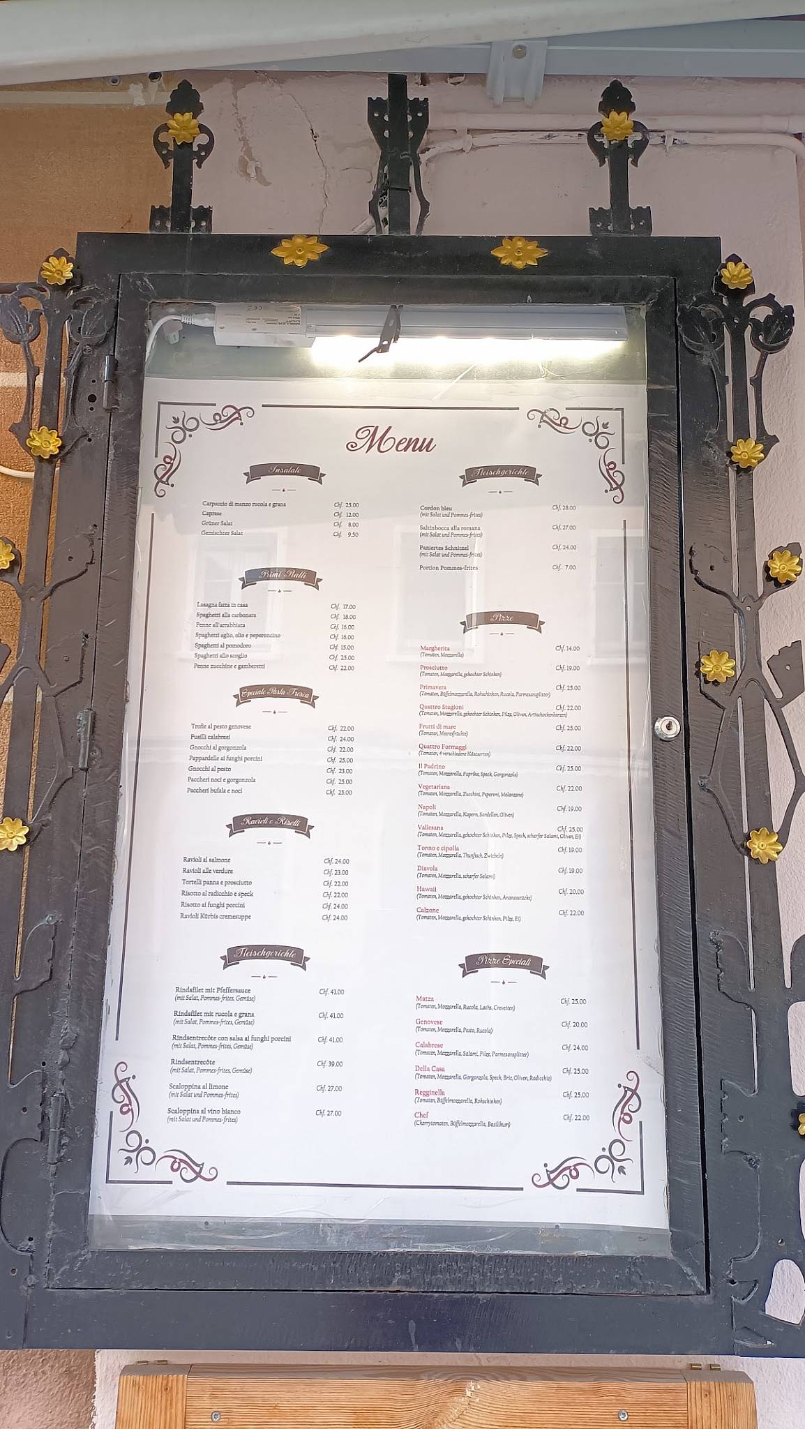 Menu di Restaurant Matza 