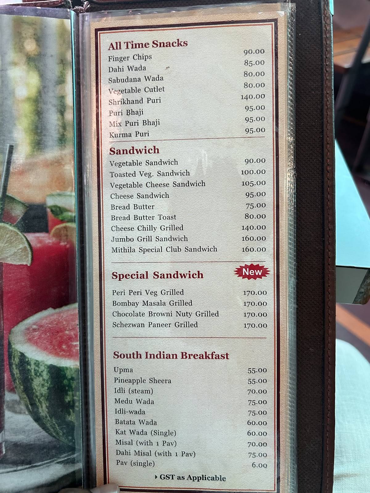 Mithila Only Veg menu