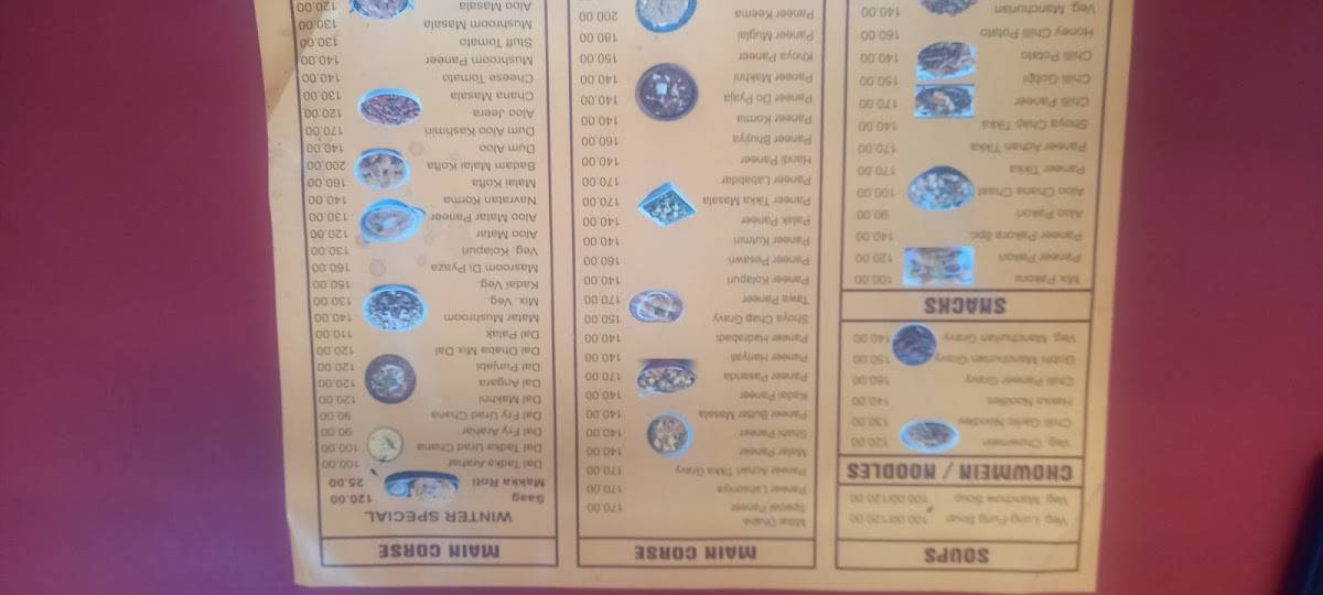 Mittal dhaba menu