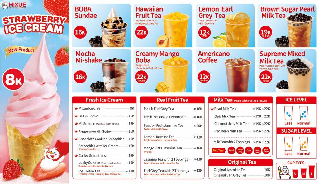 Menu at Mixue AYANI Purwodadi, Purwodadi