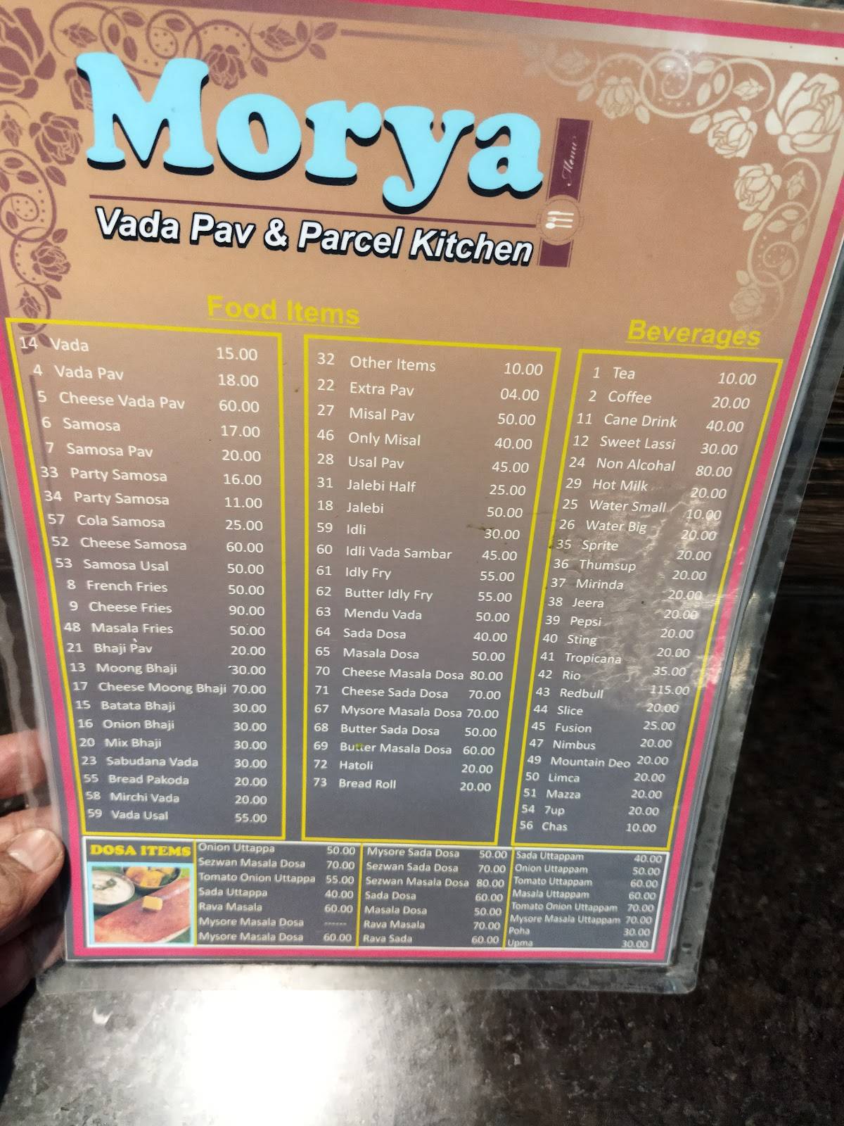Morya Veg Kitchen menu