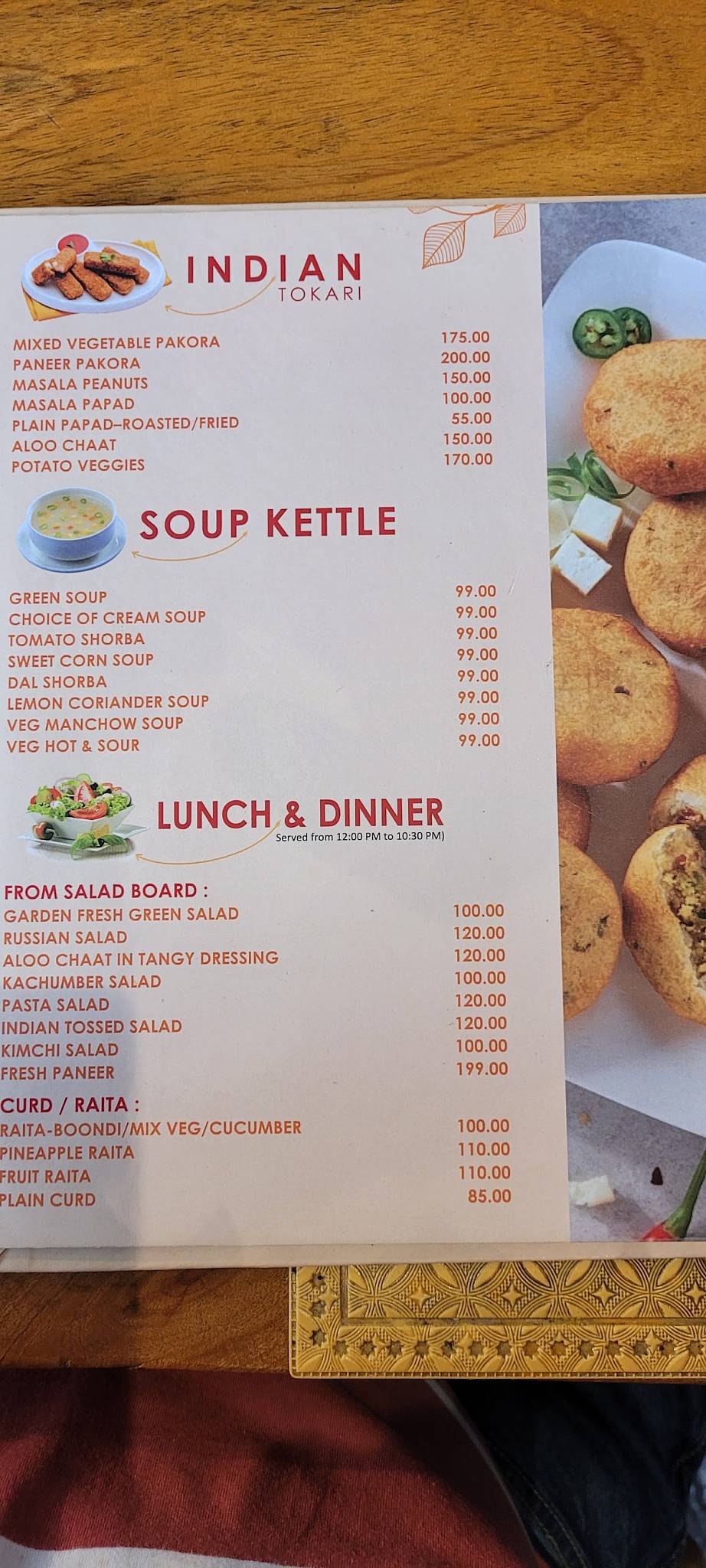 Namaste Restaurant - Opp. Prem Mandir, Vrindavan menu