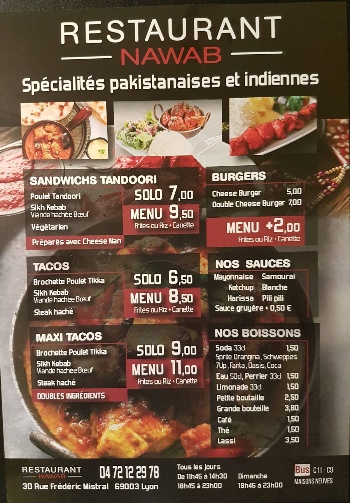 Menu de Nawab