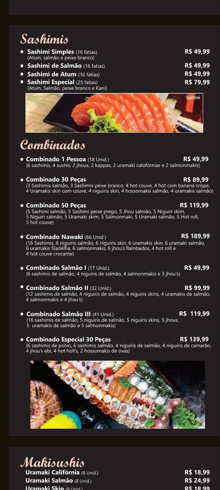 Nawaki Sushi - Ipiranga cardápio