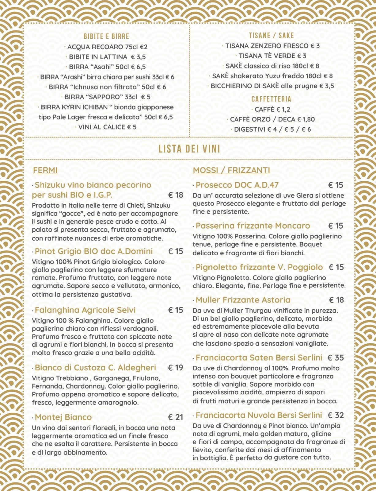 Menu di Niagara Sushi 
